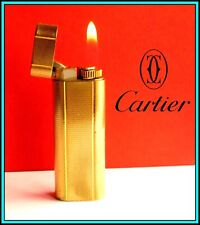 Original MUST DE CARTIER Oval Gas Lighter / Briquet GOLD Plated  SERVICED