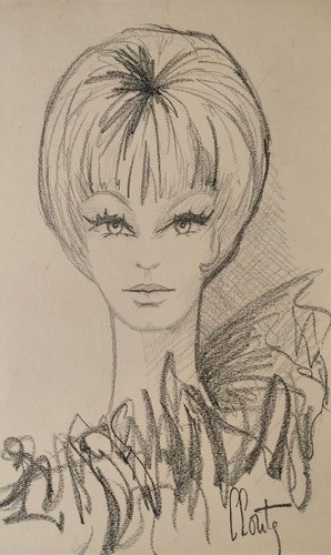 Dessin buste twiggy - dessin,