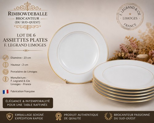 Lot assiettes plates f - de, 6