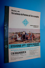 Prospectus Tracteur Arracheuse Pomme Terre STEVENS Ypre Tractor Traktor Prospekt
