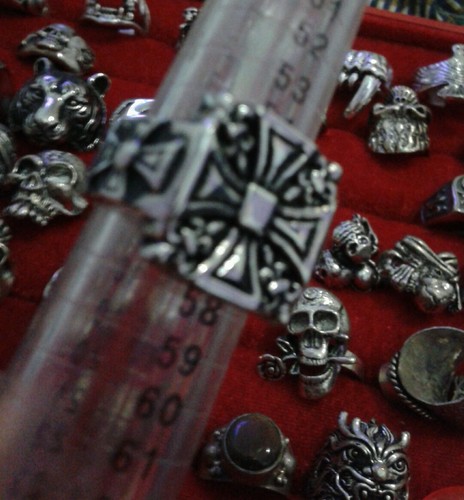 Bague croix malte - acier, taille