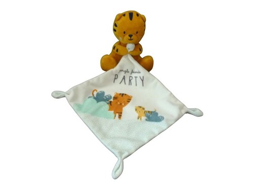 Peluche tigre avec mouchoir