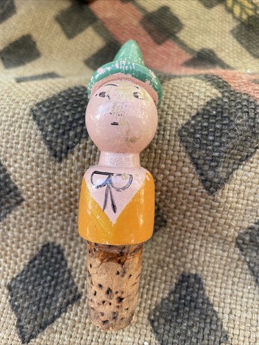 Ancien bouchon bois tête - ancien,