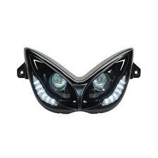 Phare halogène+leds noir pour