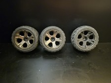 TRAXXAS ANACONDA TIRES JATO REAR 12MM HEX LOT OF (3) RC 1/1O CHROME WHEELS TRX