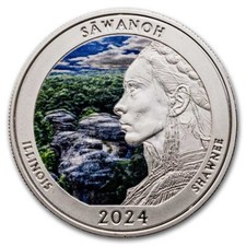 2024 1 oz Ag NATB Illinois Shawnee National Forest (Colorized)