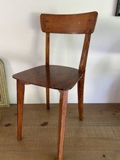 Ancienne Chaise En Bois d’École Bistrot Bar Modèle Enfant - Vintage