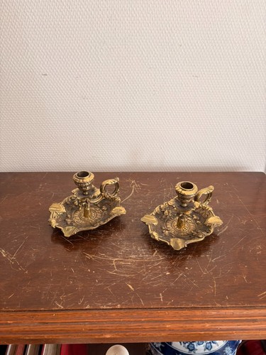 Paire bougeoir table main rat - bougeoir,