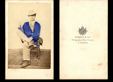 Bearded, Limoges, Young Man in Bag Vintage Albumen Print CDV.