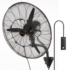 VEVOR Ventilateur brumisateur mural métal oscillant 61,6 cm 3 vitesses étanche