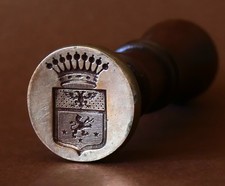 Matrix, seal, bronze, count's crown, 19th century, heraldry, nobility, crest