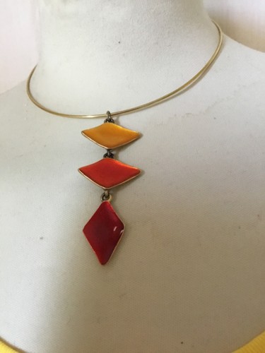 Collier doré émaillé - doré,