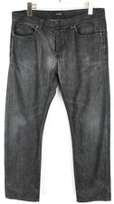 VERSACE Jeans Homme W34 Whiskers Bouton Fly Denim Noir