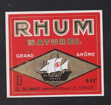  Ancienne étiquette  Alcool  France BN116757 Rhum Caravelle Bâteau