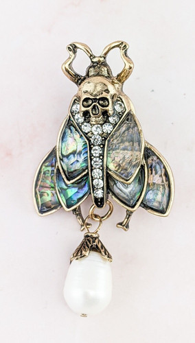 Death head moth fashion brooch - head,