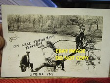 RARE OLD PICTURE PHOTO Real Postcard Lake Terra Alta West Virginia Boys Playing