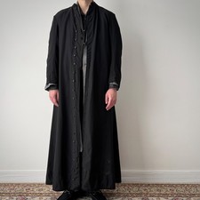 Vintage Catholic Priest Cassock Soutane Black Robe Avant Garde Long Coat