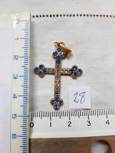 Croix pendentif plaqué or - pendentif,