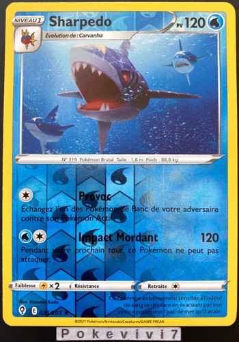 Carte pokemon sharpedo 036 203 - carte, 036/203
