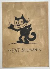 Pat Sullivan (Handmade) Drawing On old Paper Signed & Stamped Vtg Art