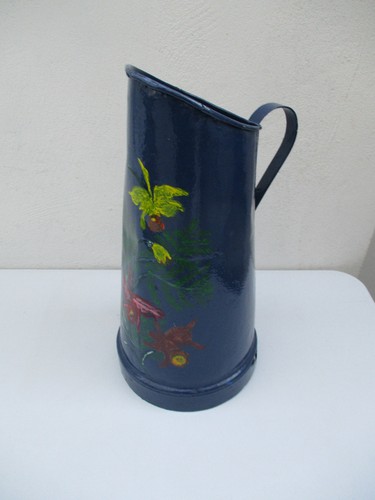 Ancien broc bleu tôle - ancien,