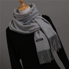 Echarpe grise en 100 % Cachemire Ou Pashmina pour Femme et Homme.
