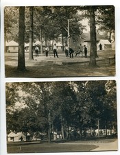 Men Playing Croquet, Vintage Park/Camp Postcards, RPPC