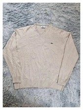 Pull col V Lacoste beige logo