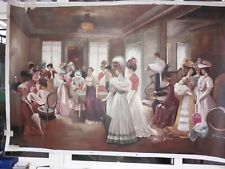 DIPINT 120X180 CM XXL HAUTE QUALITÉ TOILE DE LIN SCÈNE NOBLE CLASSIQUE BAROQUE