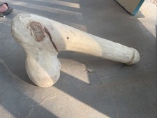 Handmade Custom standing wooden penis sculpture 13”