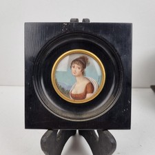 Painting, miniature, frame, 19th century, portrait, signed Gamet? Marshal Lefevre. 