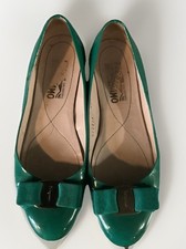Salvatore Ferragamo Varina bow ballet flats/green/7B