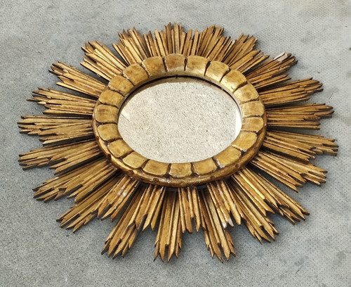 Ancien miroir soleil - ancien,