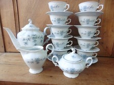 service à café complet porcelaine de Bavière GERMANY WINTERLING décor myosotis