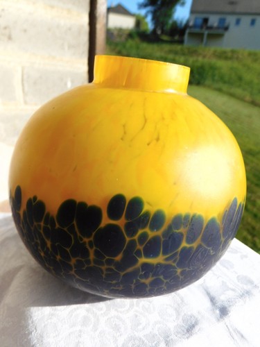 Vase boule pate verre - de,