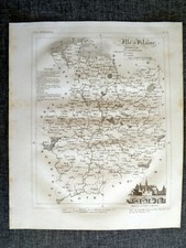 OLD 19TH CENTURY ILLE ET VILLAINE departmental atlas Michel Fils LORRAIN