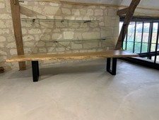 2 bancs en chêne piètement