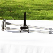 Antique Chrome Metal and Glass Double Joint Towel Holder