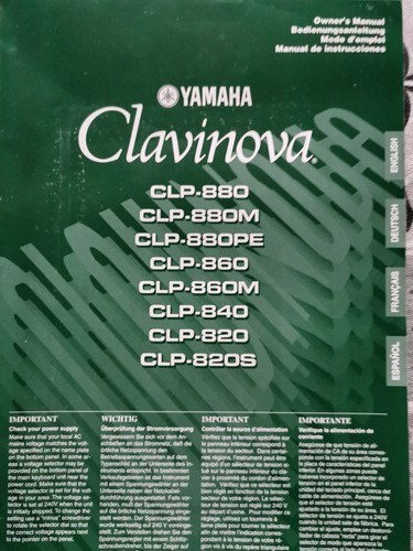 Notice yamaha clavinova - notice, clp