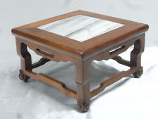 🇫🇷 TABLE SOCLE BOIS FORME TABOURET DESSUS PIERRE DE RÊVE MARBRE ART ASIATIQUE