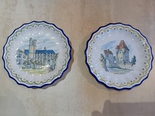 NEVERS MONTAGNON Ensemble de 2 assiettes à decors monuments