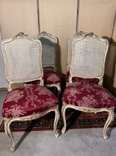 Série de quatre chaises Louis XV en bois laqué
