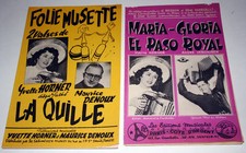 Partition vintage sheet music YVETTE HORNER / DENOUX / VERCHUREN * Accordéon x2