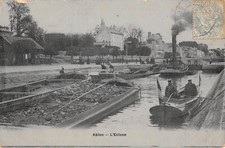 Old postcard 94 ABLON / L'ECLUSE / BARGE / BOAT / postcard enamel