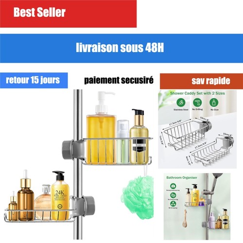 étagère douche sans perçage - sans,