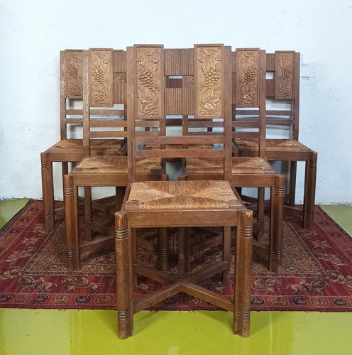 Suite chaises art déco - 6,