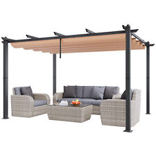 VEVOR Pergola rétractable extérieure 3x4 m avec auvent pare-soleil en alu beige