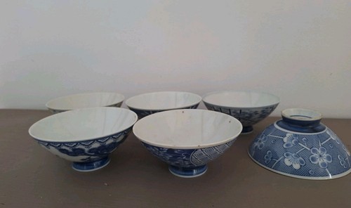 White blue chinese - blue,