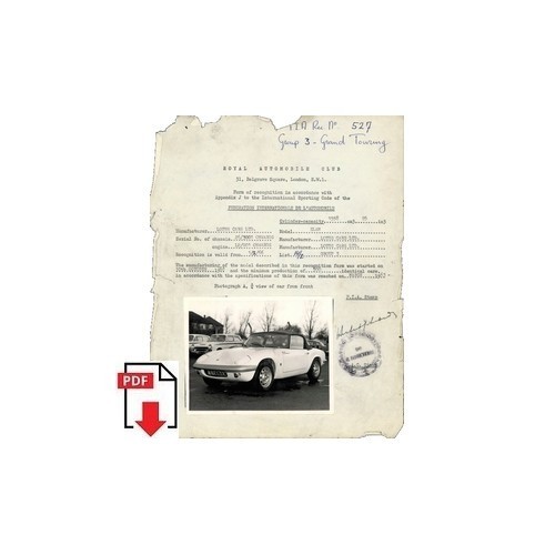 1966 lotus elan form - lotus,
