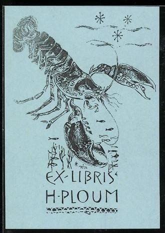 Exlibris ploum homard - exlibris, h.